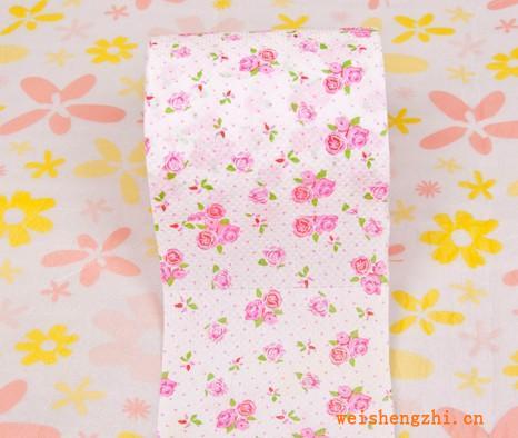 創意卷紙盛潔雅彩色印花衛生紙廁紙卷筒紙玫瑰小花