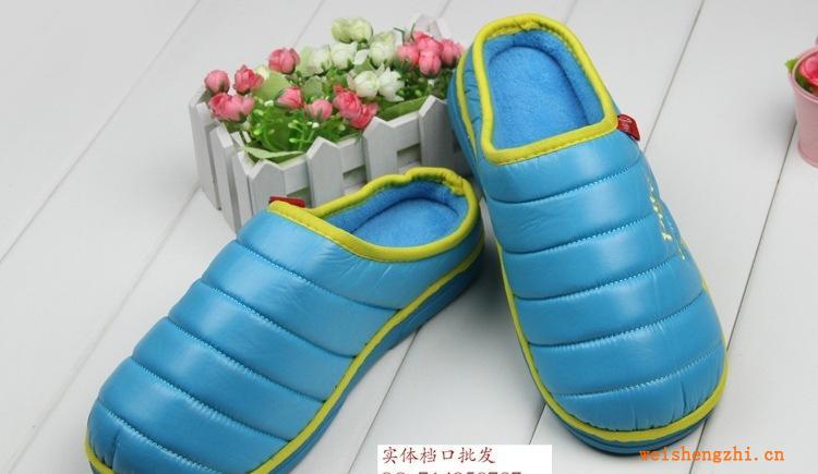 【廠家批發(fā)】直銷旺家小Q1206羽絨布運(yùn)動拖鞋