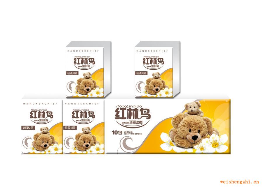 紅林鳥(niǎo)面巾手帕紙可愛(ài)卡通包裝盒質(zhì)量產(chǎn)品小袋裝手帕紙